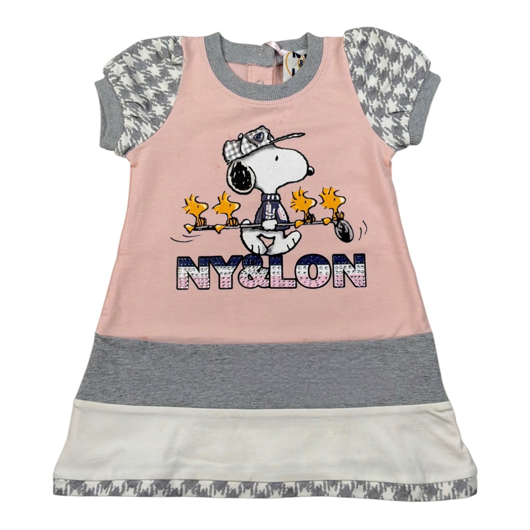 Monnalisa Abito Mezza Manica Tricolore con Stampa Multicolor per Neonata 632902S5 MULTICOLOR MONNALISA 