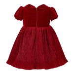 Monnalisa Abito tinta unita In Velluto Rosso per Neonata 73D901 ROSSO MONNALISA 