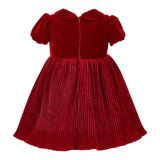 Monnalisa Abito tinta unita In Velluto Rosso per Neonata 73D901 ROSSO MONNALISA 