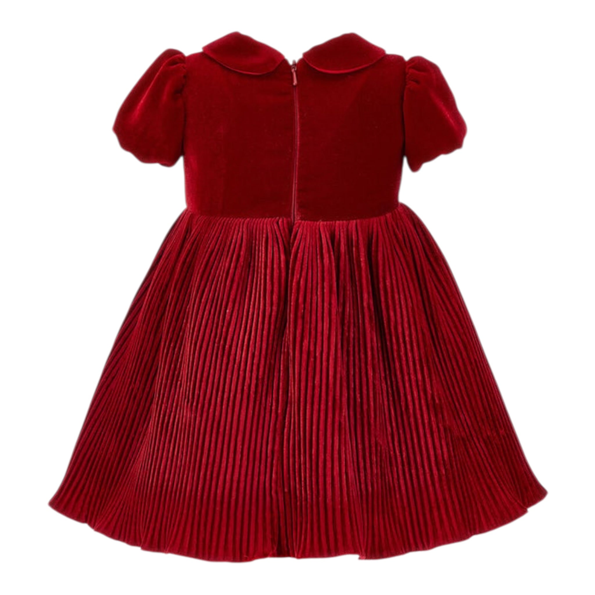 Monnalisa Abito tinta unita In Velluto Rosso per Neonata 73D901 ROSSO MONNALISA 