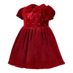 Monnalisa Abito tinta unita In Velluto Rosso per Neonata 73D901 ROSSO MONNALISA 