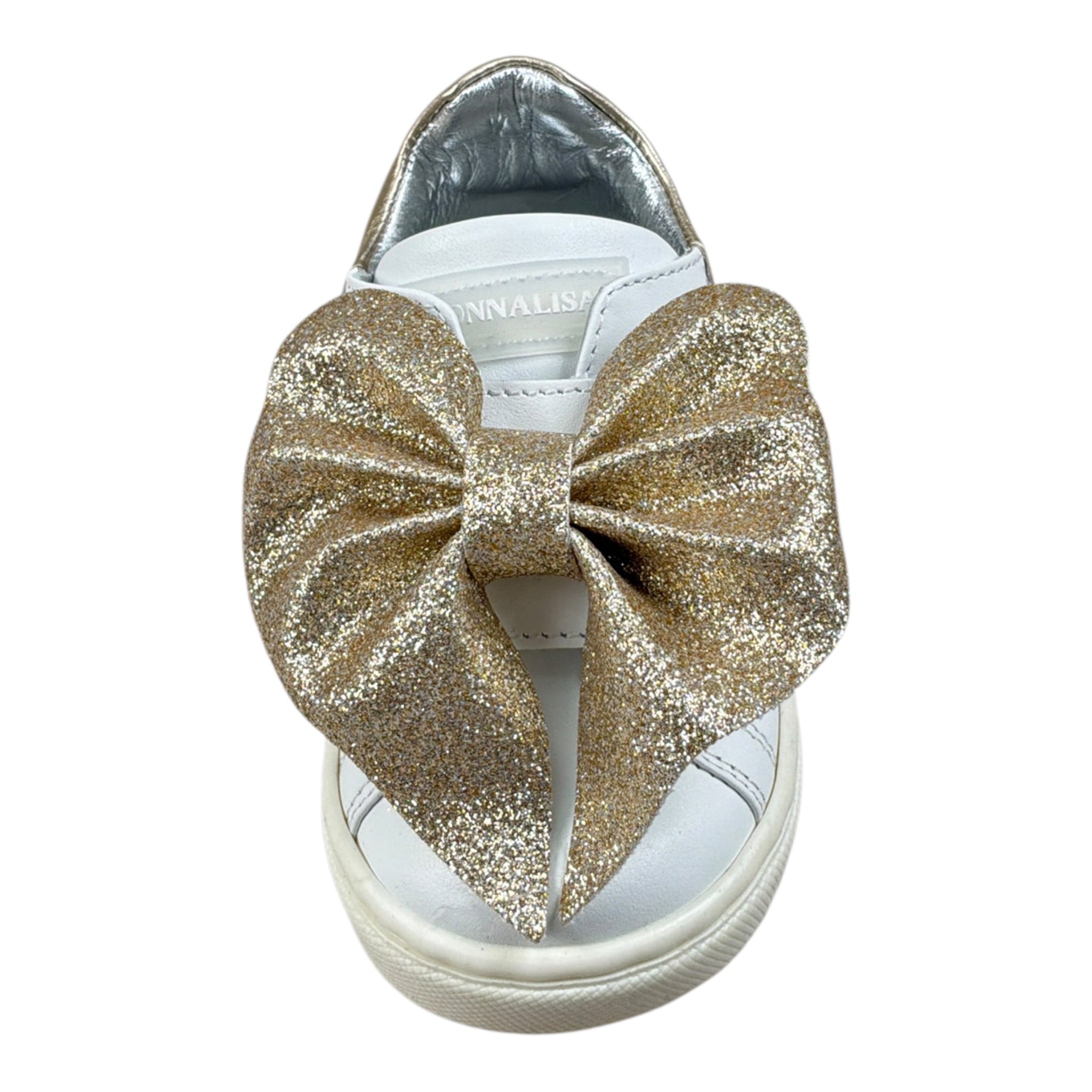 Monnalisa Sneakers tinta unita con Fiocco Panna per Bambina 83D002J PANNA MONNALISA 