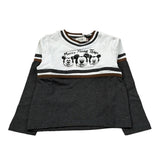 Monnalisa Shirt Bicolore Girocollo con Stampe Bianco/Grigio per Neonato SHTMNN BIANCO/GRIGIO MONNALISA 