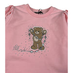 Moschino Abito Manica Lunga tinta unita con Logo Rosa per Bambina 003904 ROSA MOSCHINO 