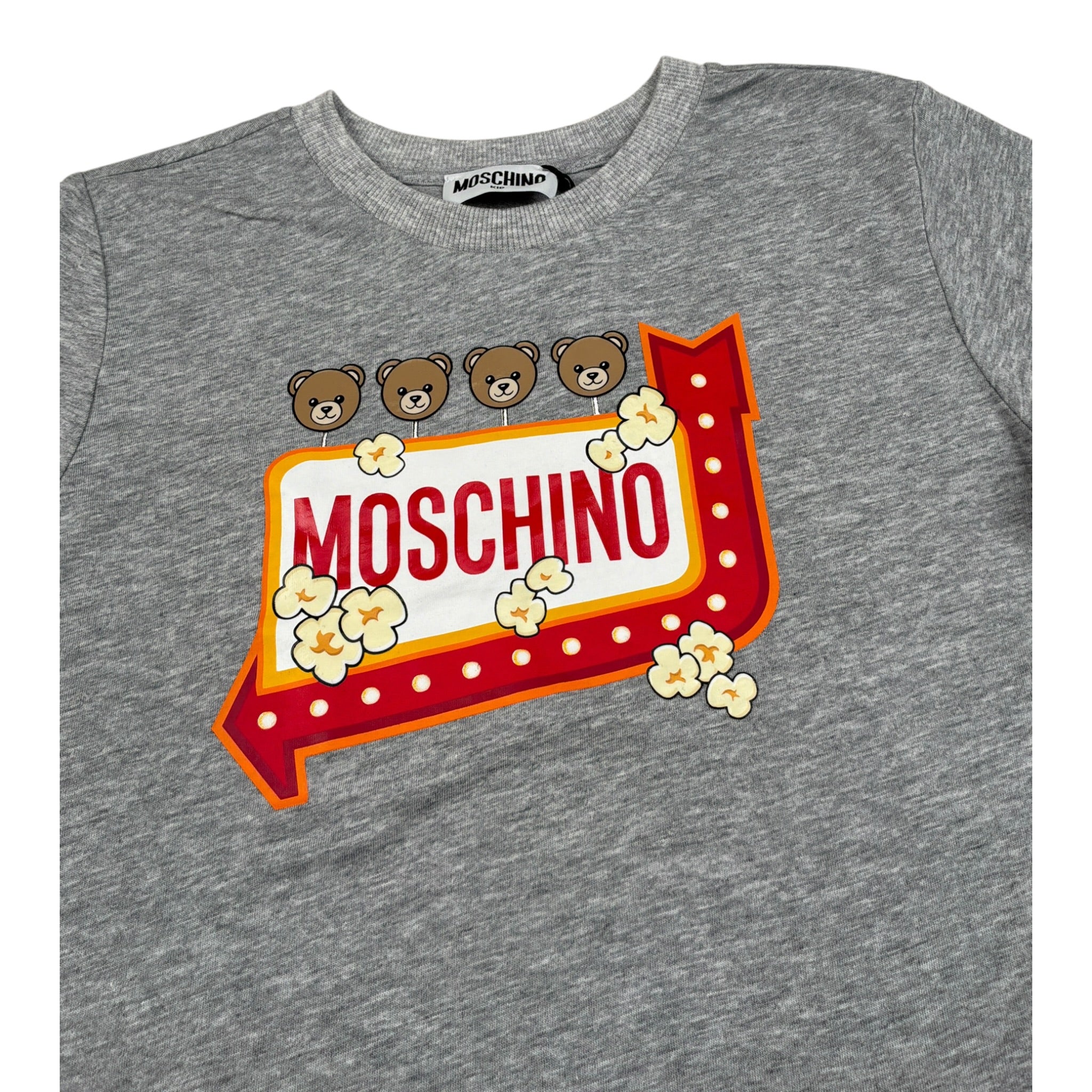Moschino T-Shirt tinta unita con Stampa Grigio per Bambino H5M058 GRIGIO MOSCHINO 