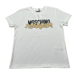 Moschino T-Shirt Girocollo tinta unita con Logo Bianco per Bambino H6M058 BIANCO MOSCHINO 