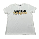 Moschino T-Shirt Girocollo tinta unita con Logo Bianco per Bambino H6M058 BIANCO MOSCHINO 