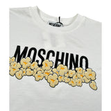 Moschino T-Shirt Girocollo tinta unita con Logo Bianco per Bambino H6M058 BIANCO MOSCHINO 