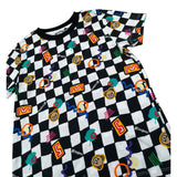 Moschino T-Shirt tinta unita con Stampa E Fantasia A Scacchi Bianco/Nero per Bambino H7M058 BIANCO/NERO MOSCHINO 