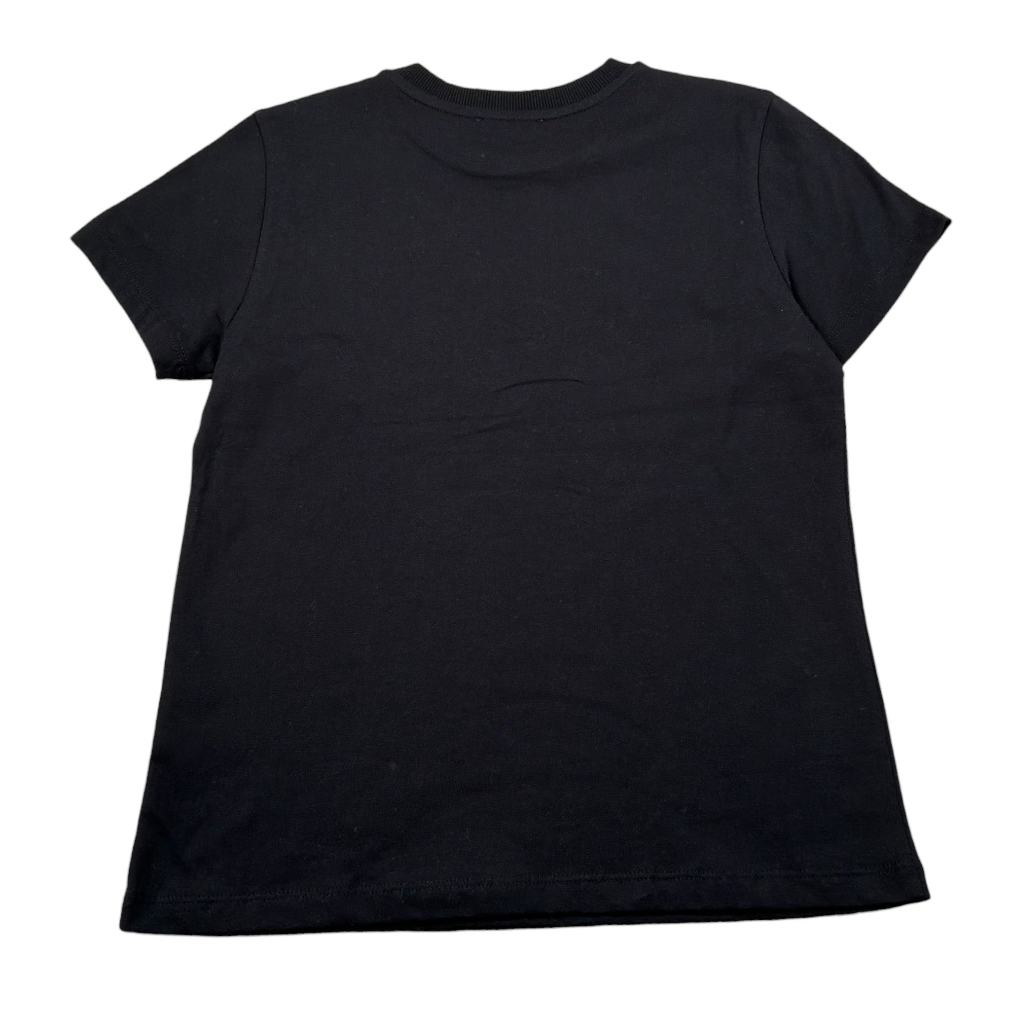 Moschino T-Shirt Girocollo tinta unita con Logo Nero per Bambino H8M058 NERO MOSCHINO 