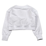 Moschino Felpa Modello Crop tinta unita con Stampa Bianco per Bambina HAF06G BIANCO MOSCHINO 