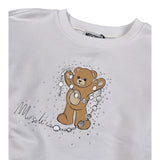 Moschino Felpa Modello Crop tinta unita con Stampa Bianco per Bambina HAF06G BIANCO MOSCHINO 