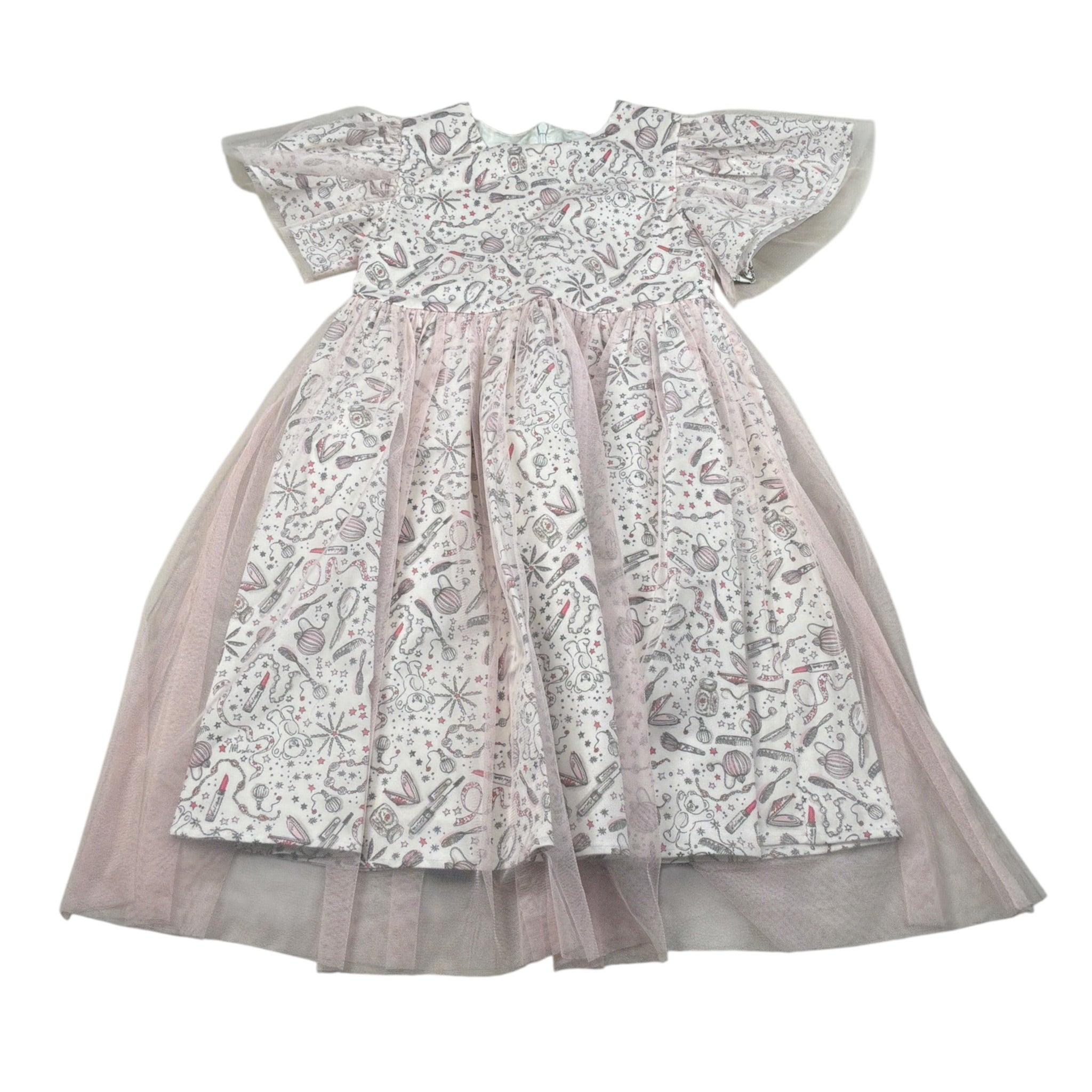 Moschino Abito Mezza Manica tinta unita Stampa Fantasia con Tulle Bianco per Bambina HAV0GW BIANCO MOSCHINO 