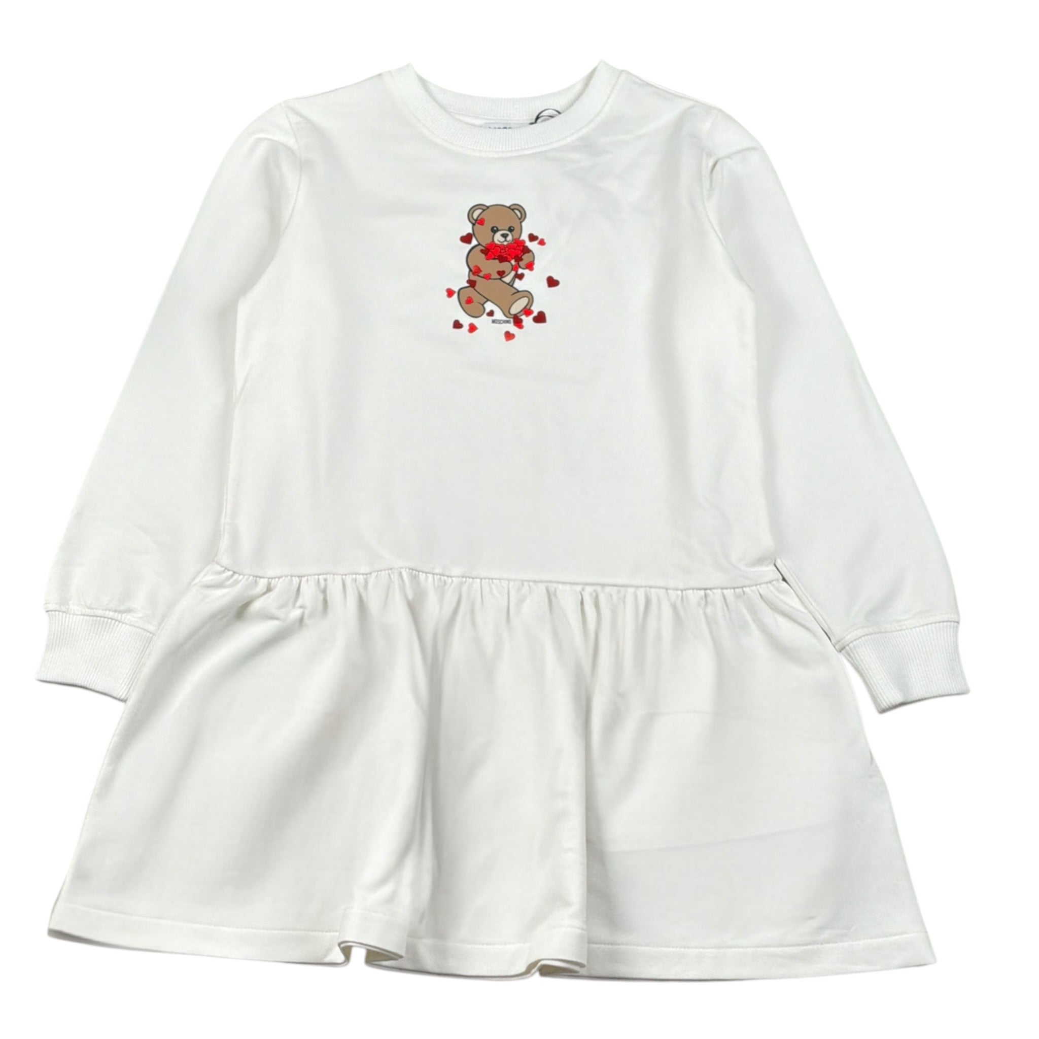 Moschino Abito tinta unita Modello Felpa con Stampa Bianco per Bambina HAV0H7 BIANCO MOSCHINO 