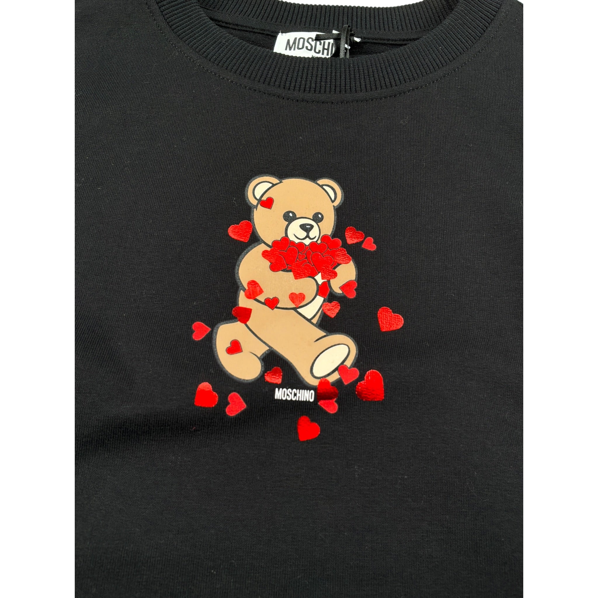 Moschino Felpa Chiusa Girocollo tinta unita Nero per Bambina HBF06G NERO MOSCHINO 