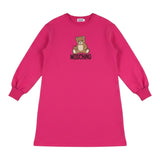 Moschino Abito Modello Felpa tinta unita con Stampa Fuxia per Bambina HBV0GY FUXIA MOSCHINO 