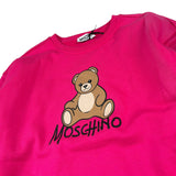 Moschino Abito Modello Felpa tinta unita con Stampa Fuxia per Bambina HBV0GY FUXIA MOSCHINO 