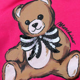 Moschino Felpa tinta unita con Stampa Fuxia per Bambina HDF06 FUXIA MOSCHINO 