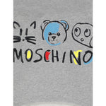 Moschino Felpa Chiusa con Cappuccio tinta unita con Stampe Grigio per Bambina HDF06I GRIGIO MOSCHINO 