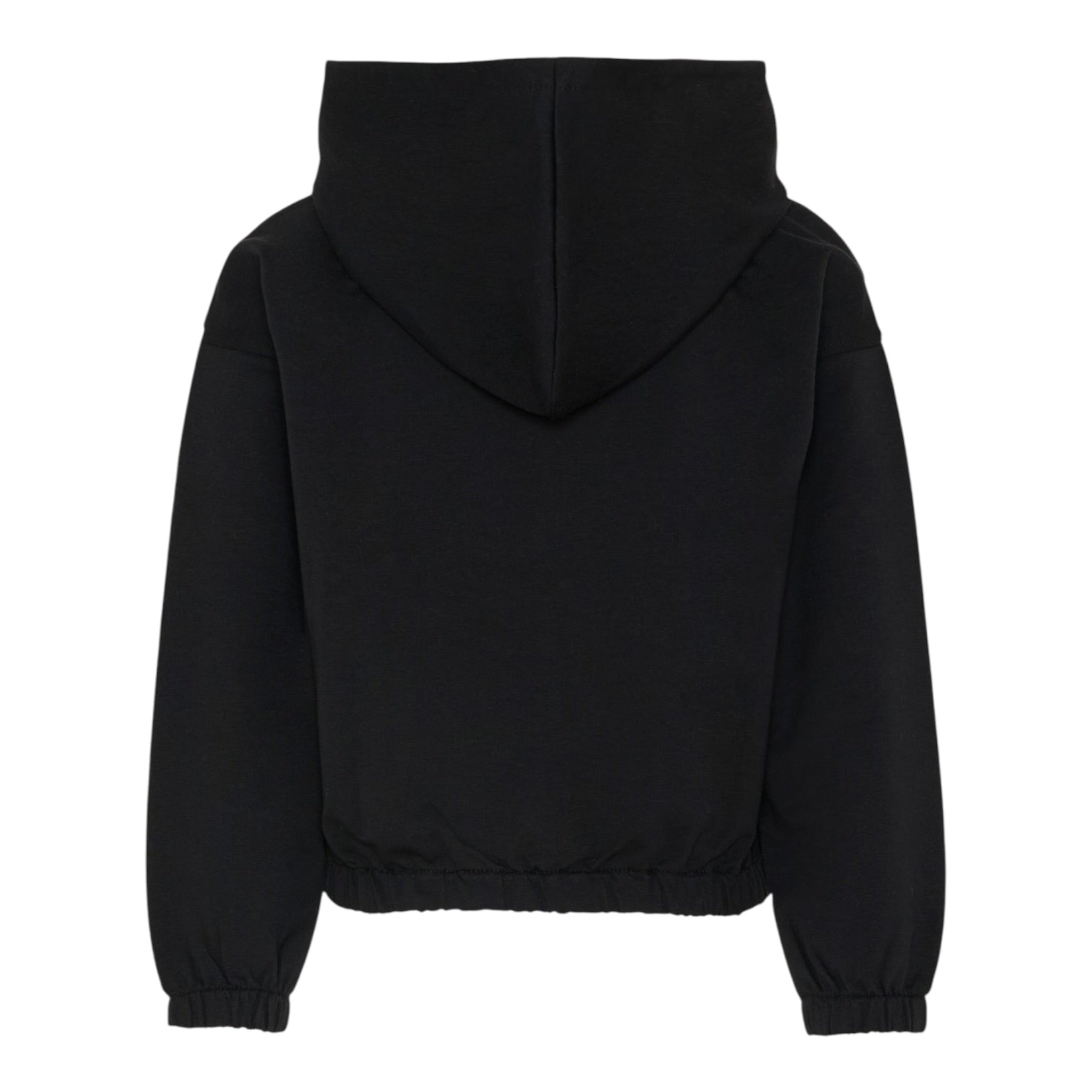 Moschino Felpa Chiusa con Cappuccio tinta unita con Stampa Nero per Bambina HDF06J NERO MOSCHINO 