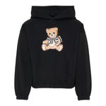 Moschino Felpa Chiusa con Cappuccio tinta unita con Stampa Nero per Bambina HDF06JX NERO MOSCHINO 