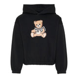 Moschino Felpa Chiusa con Cappuccio tinta unita con Stampa Nero per Bambina HDF06JX NERO MOSCHINO 