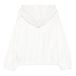 Moschino Felpa Chiusa con Cappuccio tinta unita con Stampa Panna per Bambina HDF06JX PANNA MOSCHINO 