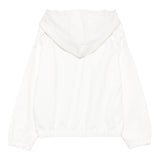 Moschino Felpa Chiusa con Cappuccio tinta unita con Stampa Panna per Bambina HDF06JX PANNA MOSCHINO 