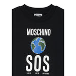 Moschino Felpa Chiusa Girocollo tinta unita con Stampe Nero per Bambina HDF06L NERO MOSCHINO 