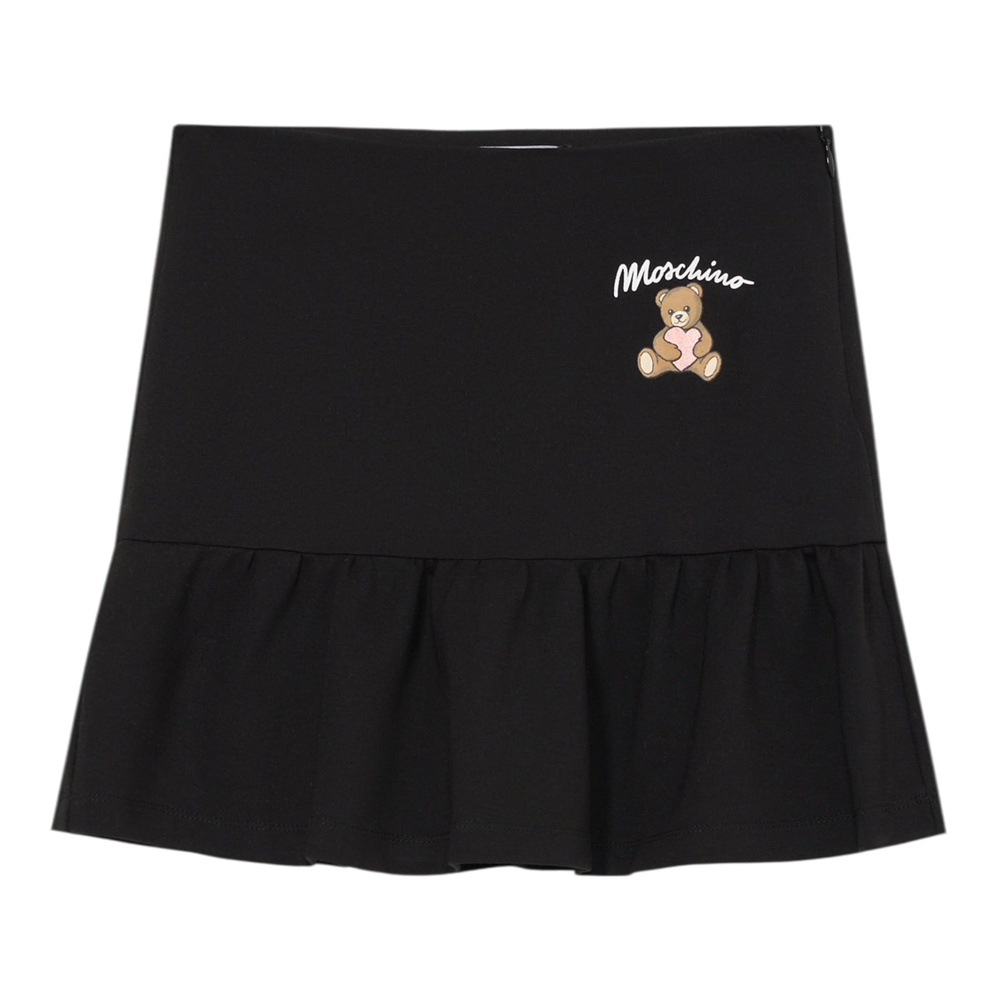 Moschino Gonna tinta unita con Logo Nero per Bambina HDJ03W NERO MOSCHINO 