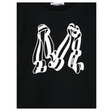 Moschino T-Shirt Girocollo tinta unita con Stampa Nero per Bambino HDM06W NERO MOSCHINO 