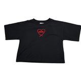 Moschino T-Shirt tinta unita con Stampa Nero per Bambina HDM078 NERO MOSCHINO 