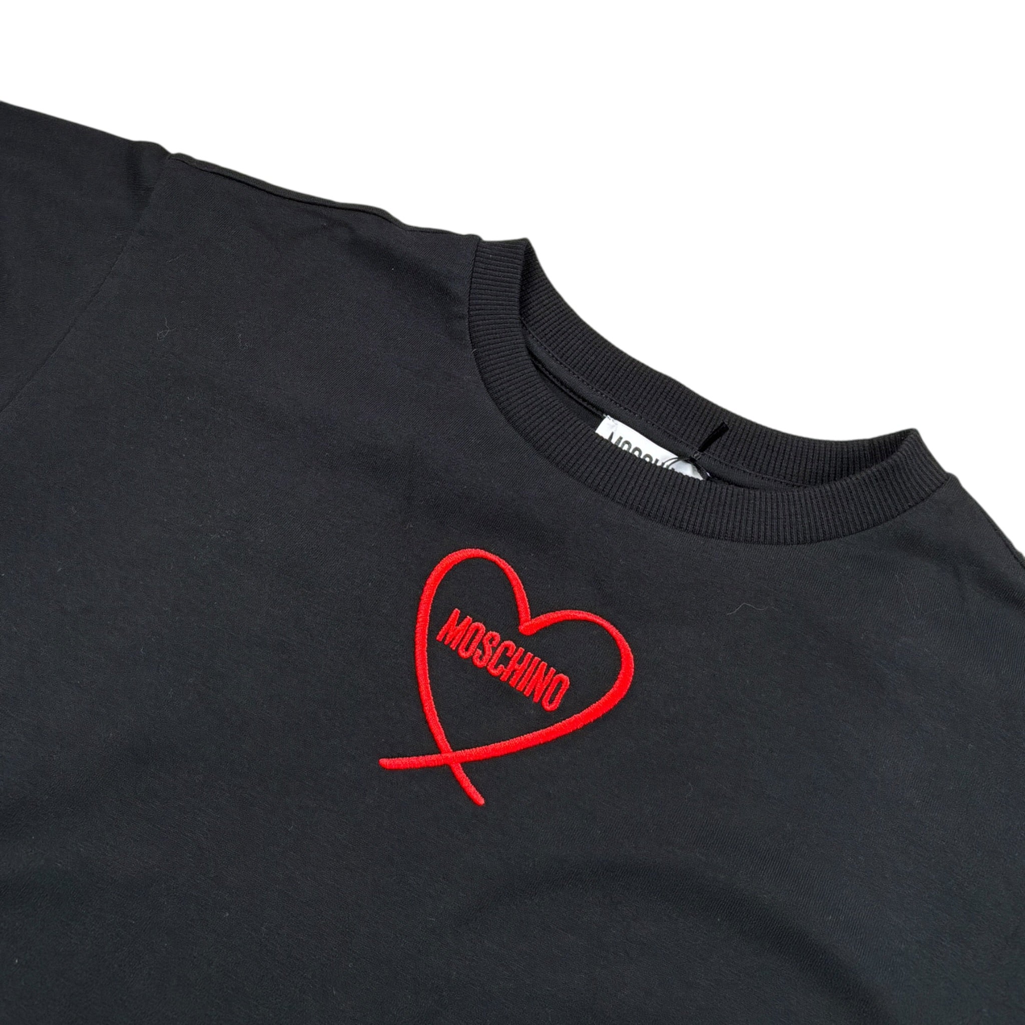 Moschino T-Shirt tinta unita con Stampa Nero per Bambina HDM078 NERO MOSCHINO 