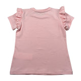 Moschino T-Shirt Girocollo tinta unita con Logo Rosa per Bambina HDM079 ROSA MOSCHINO 