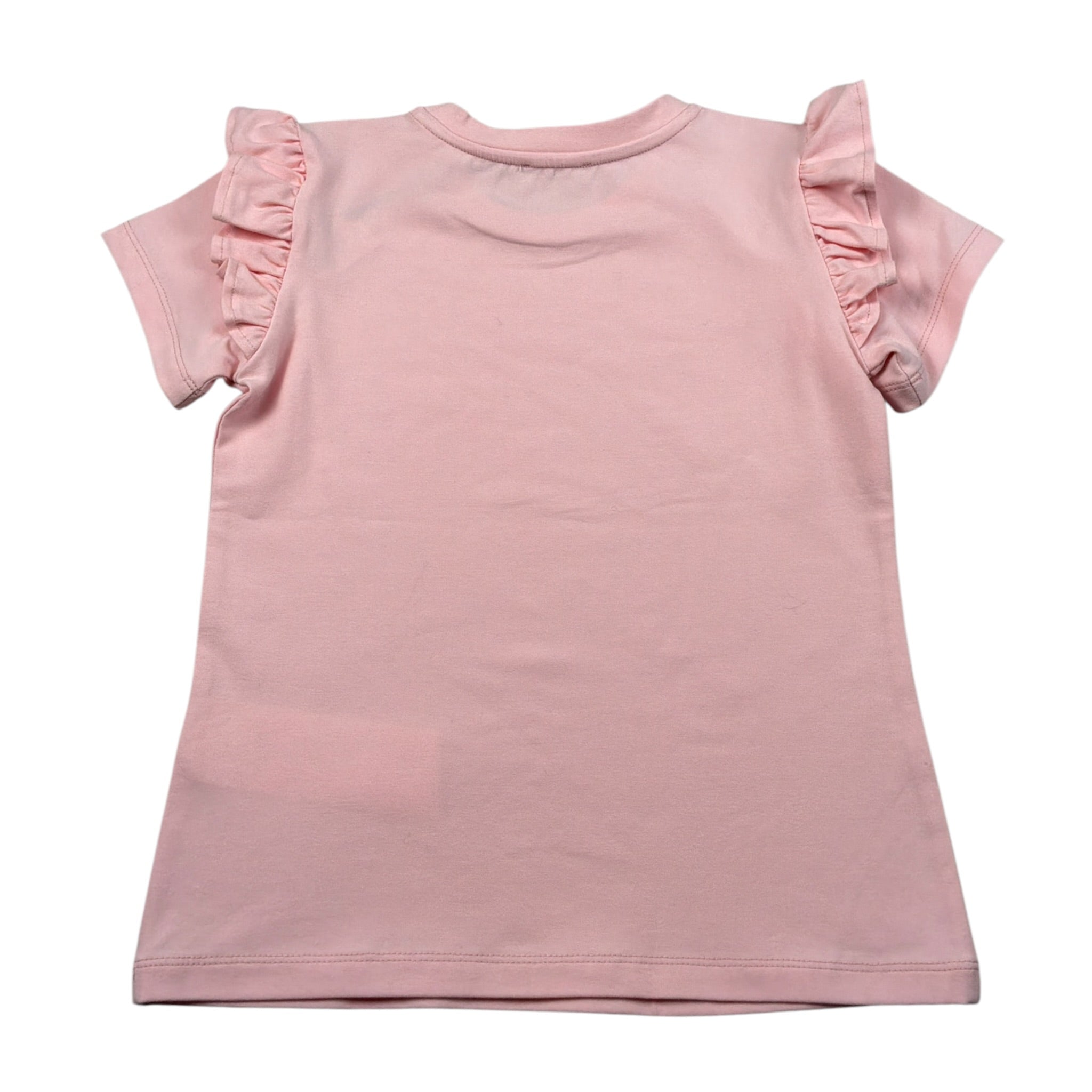 Moschino T-Shirt Girocollo tinta unita con Logo Rosa per Bambina HDM079 ROSA MOSCHINO 