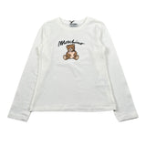 Moschino Shirt Girocollo tinta unita con Stampa Bianco per Bambina HDO010 BIANCO MOSCHINO 
