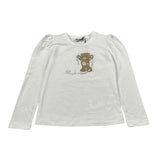 Moschino Shirt Girocollo tinta unita con Logo Bianco per Bambina HDO014 BIANCO MOSCHINO 