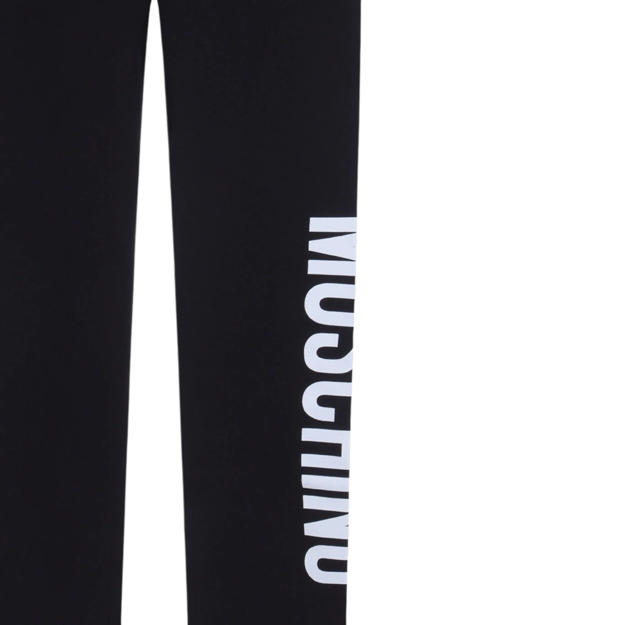 Moschino Leggins tinta unita con Logo Nero per Bambina HDP06R NERO MOSCHINO 