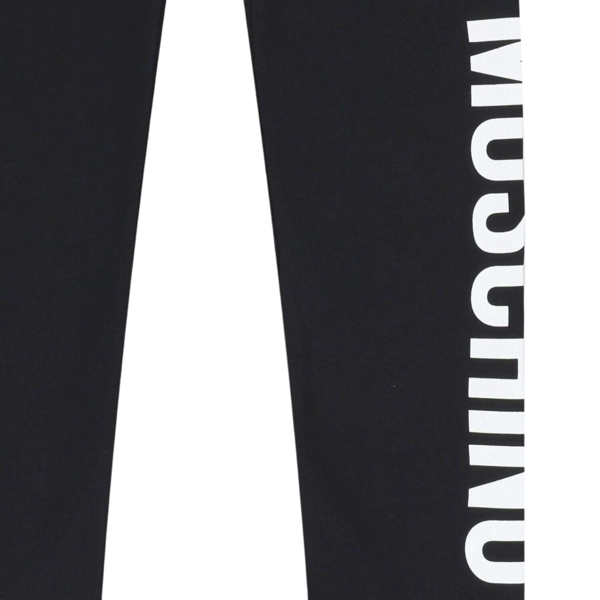 Moschino Leggins tinta unita con Logo Nero per Bambina HDP06RX NERO MOSCHINO 