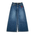 Moschino Jeans tinta unita Modello A Palazzo con Stampa Blu per Bambina HDP078 BLU MOSCHINO 