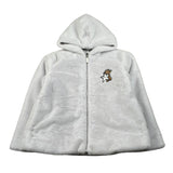 Moschino Pelliccia Tintaunita con Zip E Cappuccio Grigio per Bambina HDS058 GRIGIO MOSCHINO 