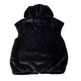 Moschino Pelliccia Smanicata tinta unita con Cappuccio Nero per Bambina HDS059 NERO MOSCHINO 
