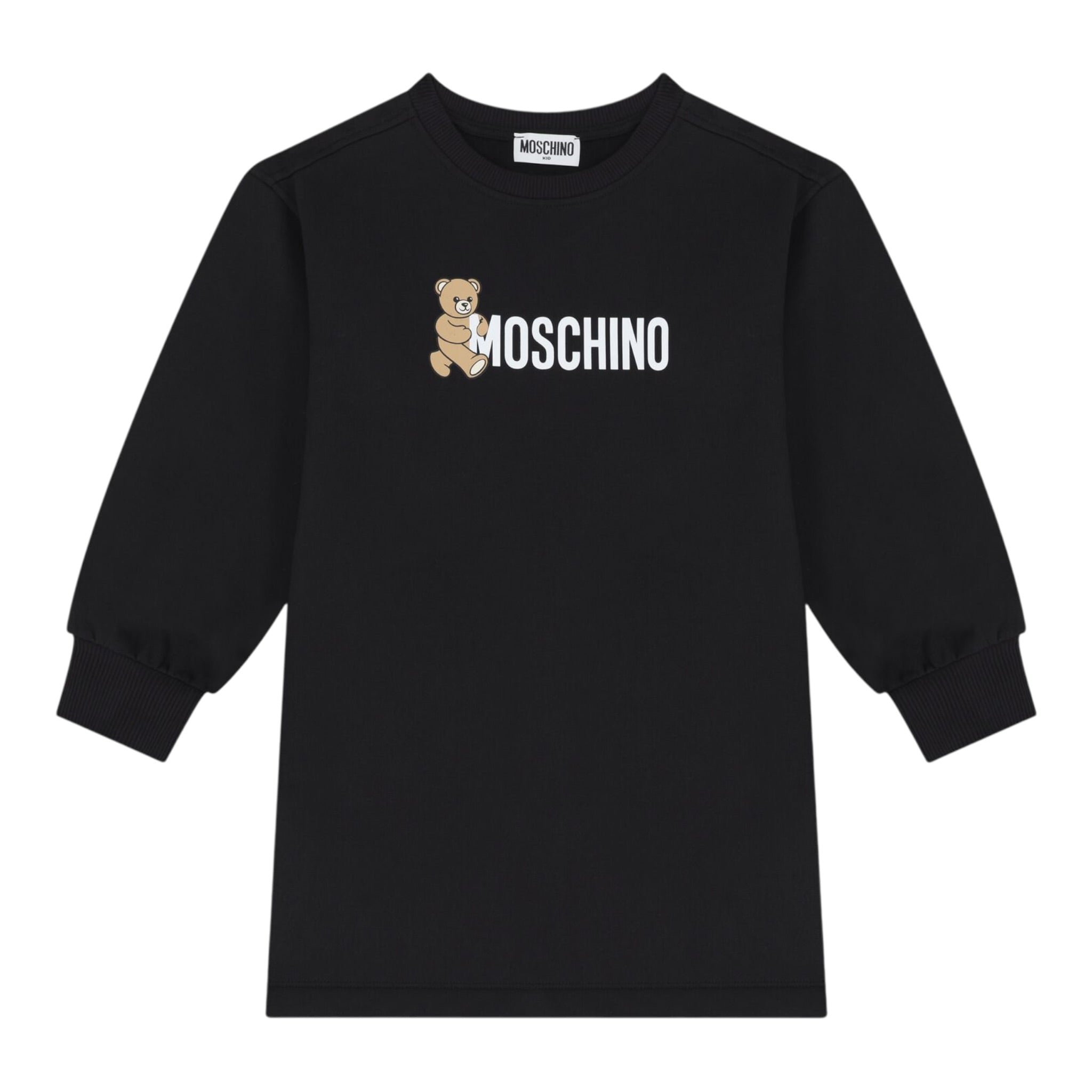 Moschino Abito Girocollo Manica Lunga tinta unita Nero per Bambina HDV0GY NERO MOSCHINO 