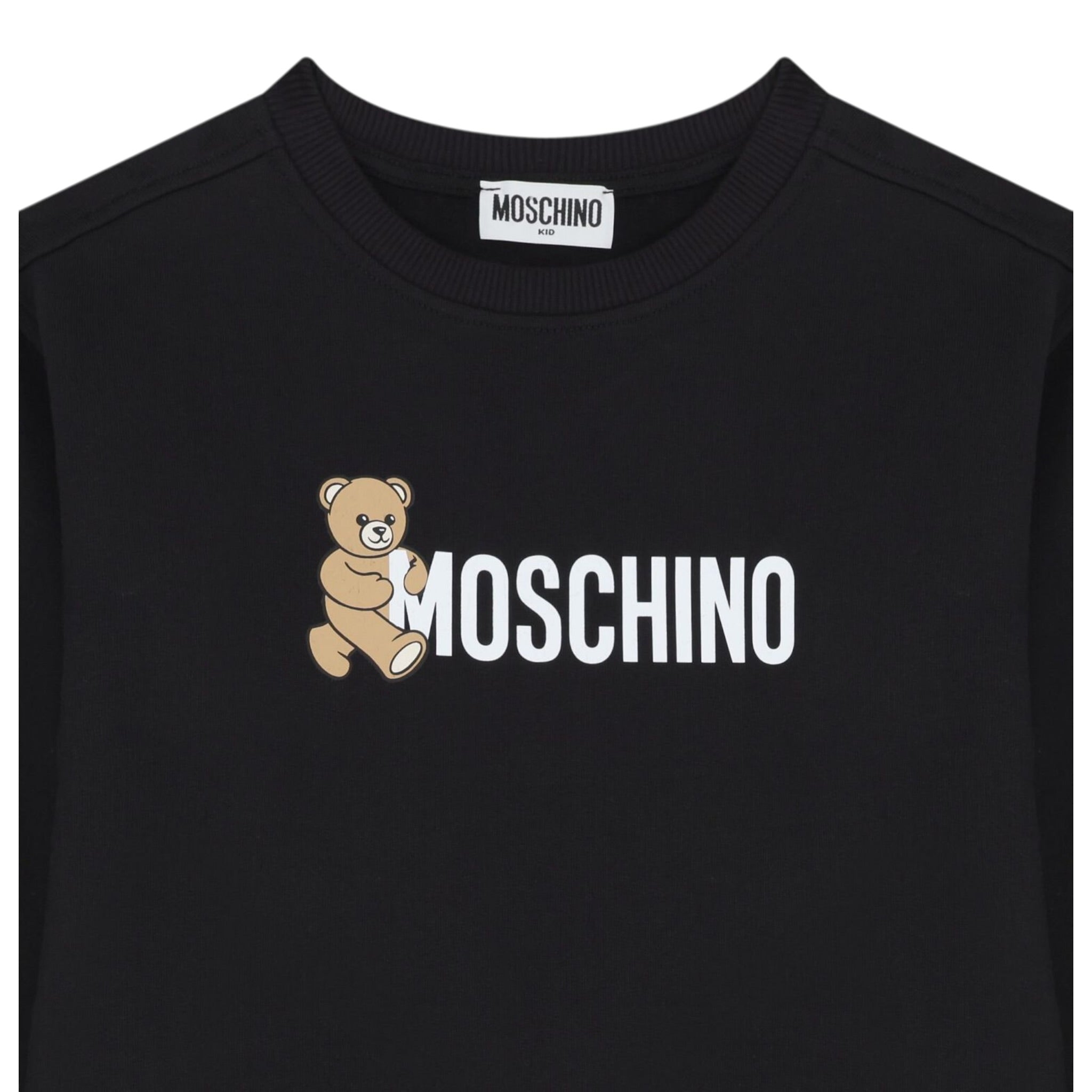 Moschino Abito Girocollo Manica Lunga tinta unita Nero per Bambina HDV0GY NERO MOSCHINO 