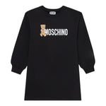 Moschino Abito Girocollo Manica Lunga tinta unita Nero per Bambina HDV0GYX NERO MOSCHINO 
