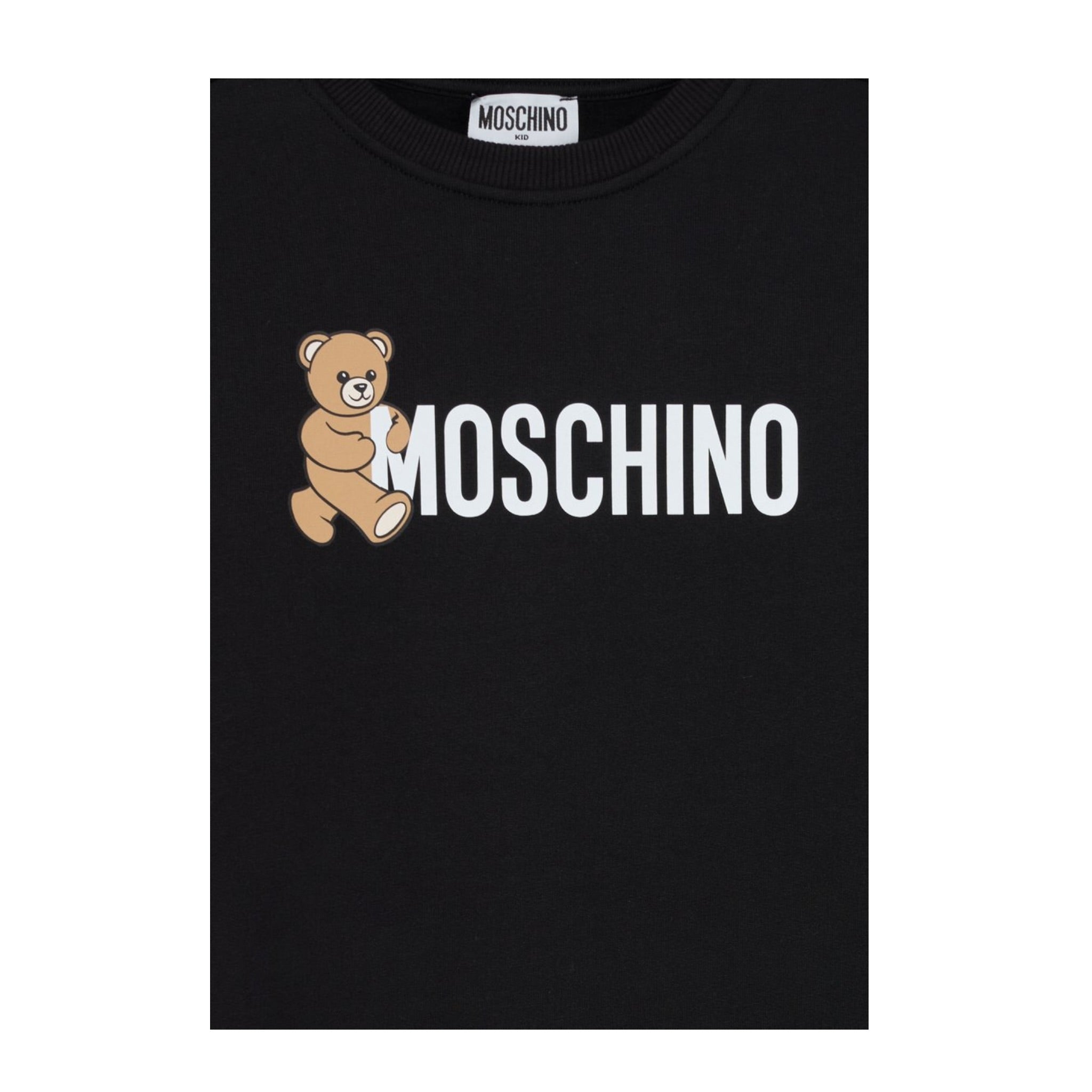 Moschino Abito Girocollo Manica Lunga tinta unita Nero per Bambina HDV0GYX NERO MOSCHINO 