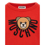 Moschino Maglia Girocollo tinta unita con Logo Rosso per Bambino HDV0GZ ROSSO MOSCHINO 