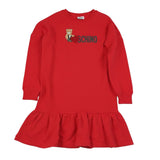 Moschino Abito Modello Felpa tinta unita con Stampa Rosso per Bambina HDV0I3 ROSSO MOSCHINO 