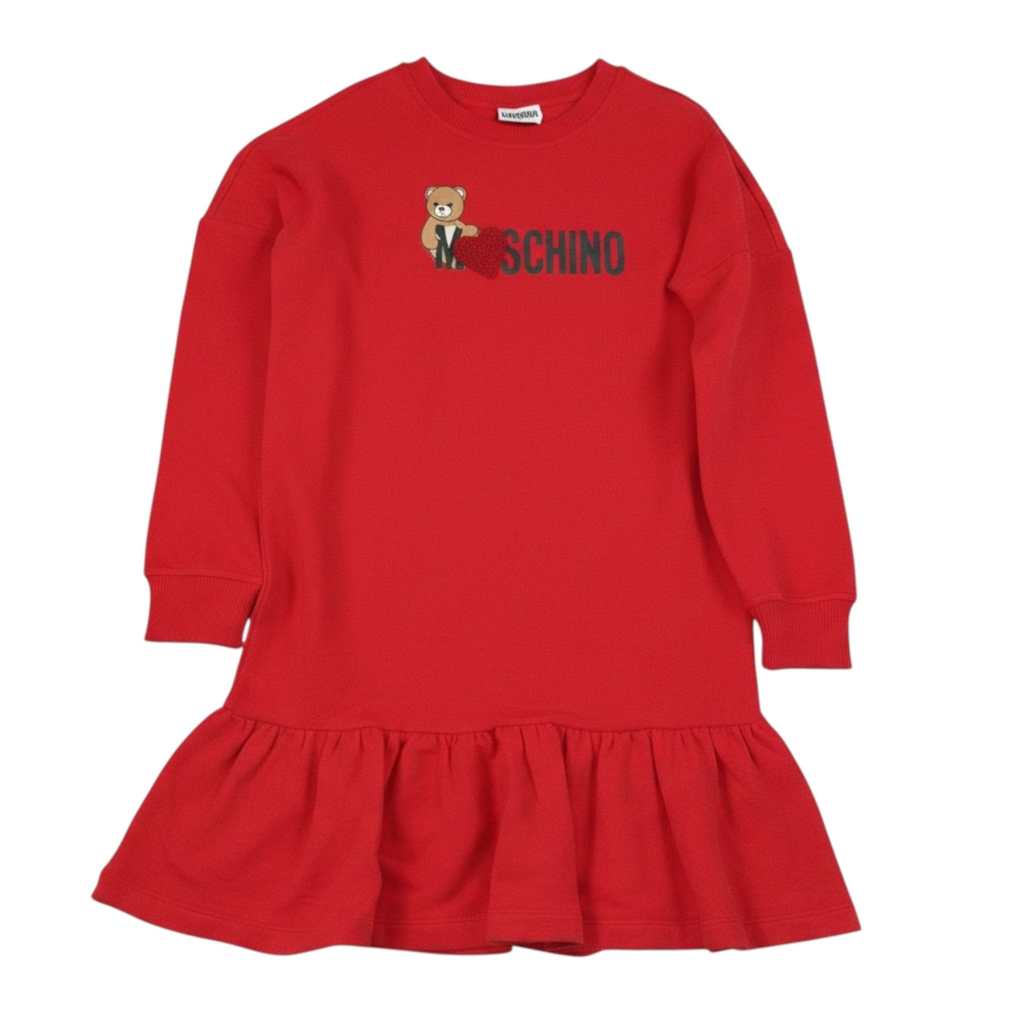 Moschino Abito Modello Felpa tinta unita con Stampa Rosso per Bambina HDV0I3 ROSSO MOSCHINO 