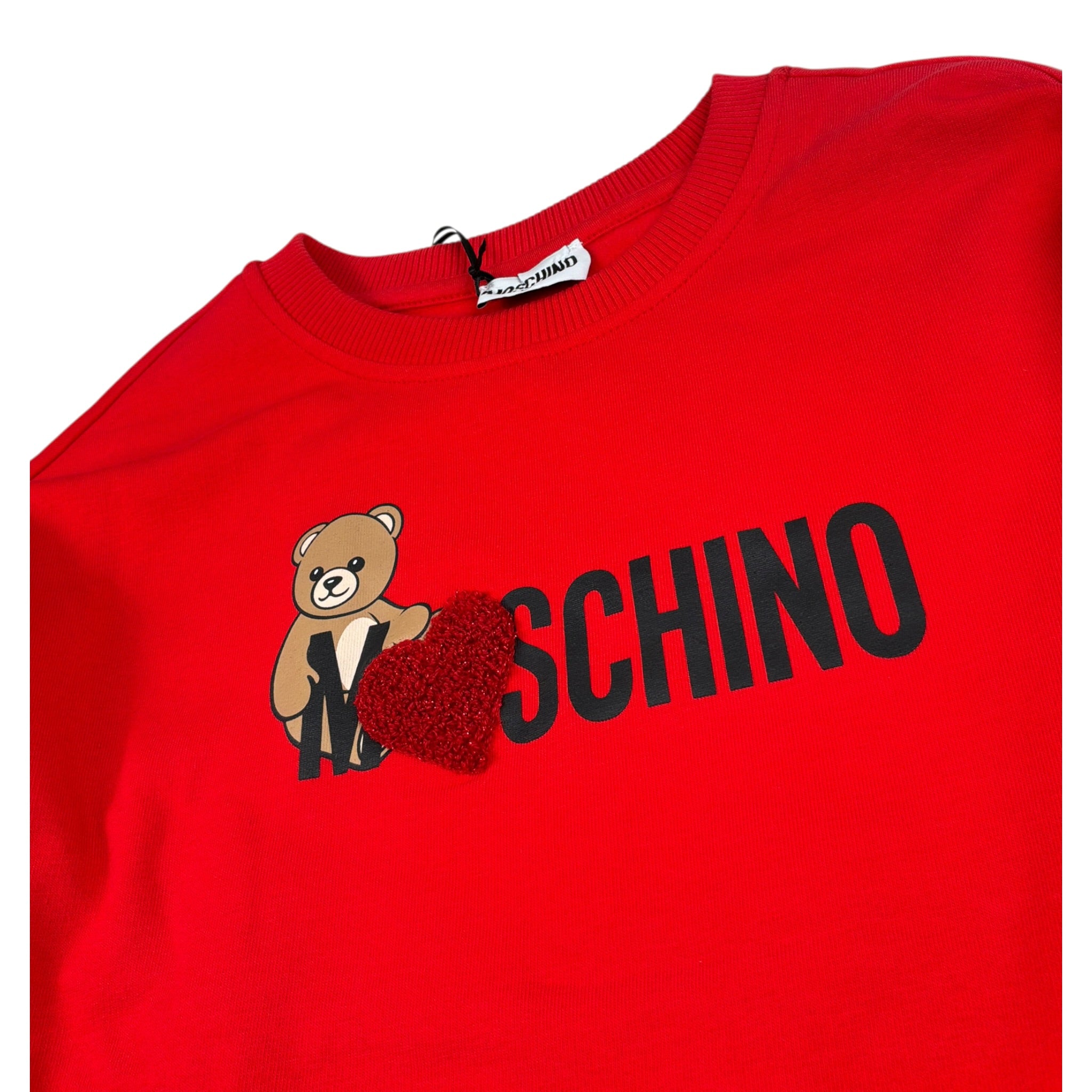 Moschino Abito Modello Felpa tinta unita con Stampa Rosso per Bambina HDV0I3 ROSSO MOSCHINO 